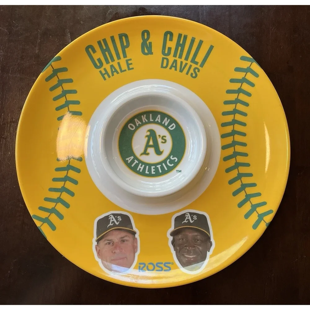 Oakland A's Athletics Chip Hale Chili Davis Platter Tray Round Dip Bowl Ross